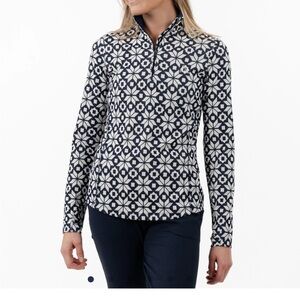 New Rhoback women’s pullover quarter zip with Mandarin Collar